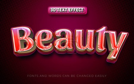 Illustration for Beauty colorful 3d editable text effect style - Royalty Free Image