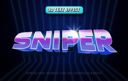 Illustration for Snpier retro 3d editable text effect style - Royalty Free Image
