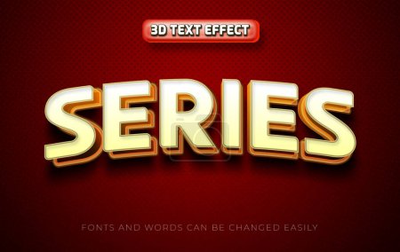 Illustration for Series 3d editable text effect style - Royalty Free Image