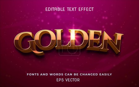 Ilustración de Efecto de texto editable 3D dorado - Imagen libre de derechos