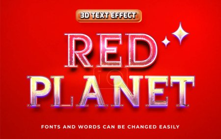 Illustration for Red planet 3d editable text effect style - Royalty Free Image