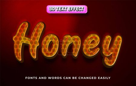 Illustration for Honey 3d editable text effect style - Royalty Free Image