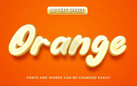 Téléchargez les illustrations : Orange fruit 3d éditable style effet texte - en licence libre de droit