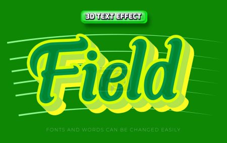 Illustration for Field vintage 3d editable text effect style - Royalty Free Image