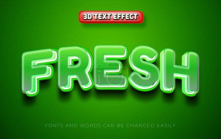 Téléchargez les illustrations : Style d'effet de texte modifiable vert frais 3d - en licence libre de droit