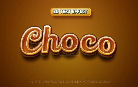 Illustration for Chocolate 3d editable text effect style - Royalty Free Image