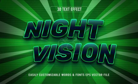 Ilustración de Visión nocturna verde juego 3d editable efecto de texto - Imagen libre de derechos