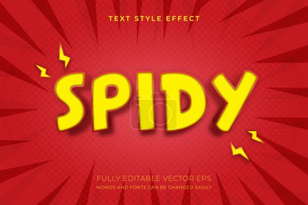 Illustration for Spidy Editable Superhero Style Text Effect - Royalty Free Image