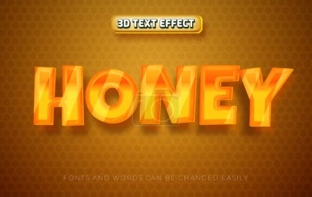 Téléchargez les illustrations : Miel abeille 3d éditable style d'effet de texte - en licence libre de droit