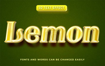 Téléchargez les illustrations : Lemon 3d style d'effet de texte modifiable - en licence libre de droit