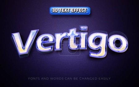Illustration for Vertigo editable text effect style - Royalty Free Image