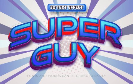 Ilustración de Super chico cómic estilo 3d editable efecto de texto - Imagen libre de derechos