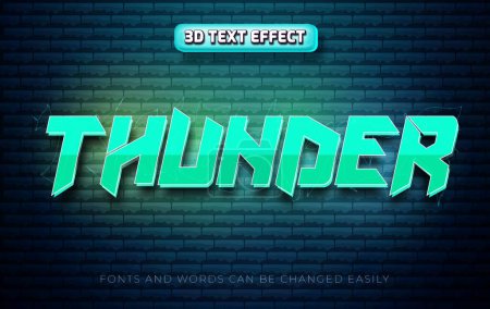 Téléchargez les illustrations : Thunder 3d style d'effet de texte modifiable - en licence libre de droit