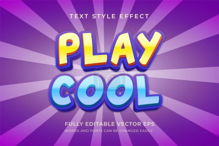 Illustration for Play Cool Editable Multi color Text Style Effect - Royalty Free Image