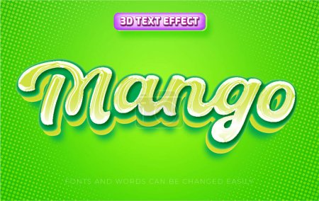 Illustration for Mango 3d editable text effect style - Royalty Free Image