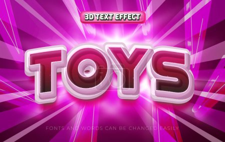 Ilustración de Juguetes niños 3d estilo de efecto de texto editable - Imagen libre de derechos