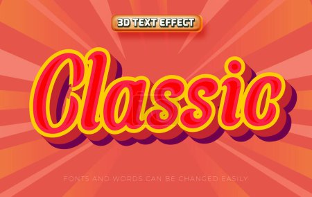 Illustration for Red classic vintage old 3d editable text effect style - Royalty Free Image