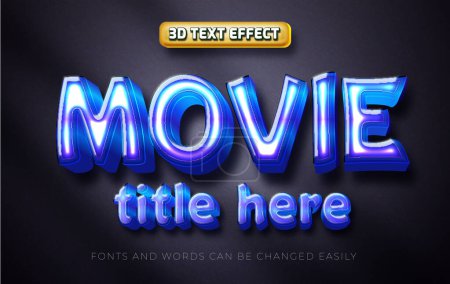 Illustration for Movie style 3d editable text effect style - Royalty Free Image
