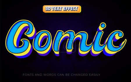 Illustration for Comic 3d editable text effect style - Royalty Free Image