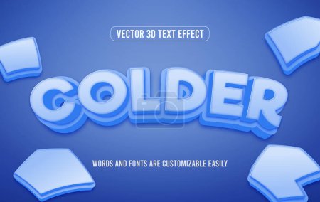 Illustration for Colder winter 3d editable text effect style - Royalty Free Image