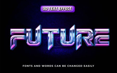 Illustration for Future 3d editable text effect style - Royalty Free Image