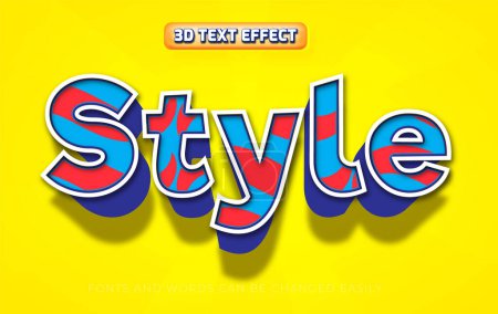 Ilustración de Patrón de estilo pop 3d estilo de efecto de texto editable - Imagen libre de derechos