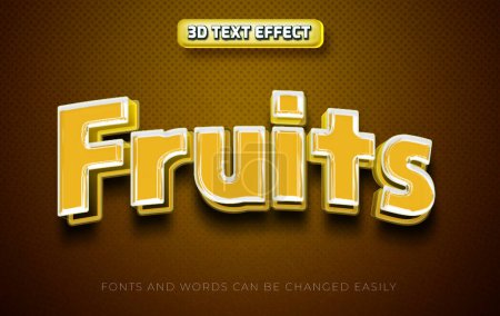 Téléchargez les illustrations : Fruits jaune 3d modifiable style effet texte - en licence libre de droit