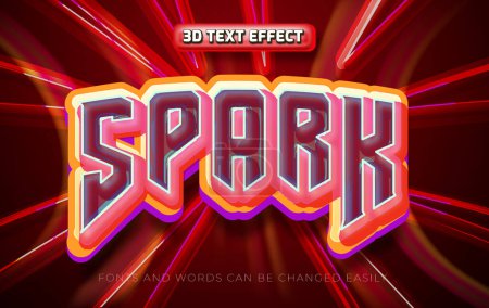 Ilustración de Estilo de efecto de texto editable Spark 3d - Imagen libre de derechos
