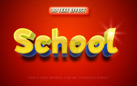 Ilustración de Escuela 3d estilo de efecto de texto editable - Imagen libre de derechos