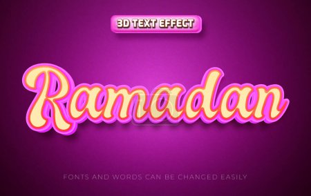 Illustration for Ramadan 3d editable text effect style - Royalty Free Image