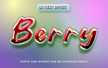 Téléchargez les illustrations : Berry 3d éditable style d'effet de texte - en licence libre de droit