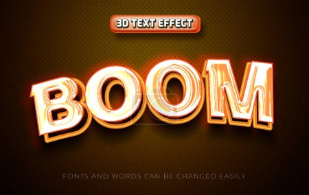 Ilustración de Boom 3d estilo de efecto de texto editable - Imagen libre de derechos