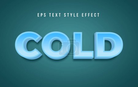 Illustration for 3D Blue Cold Editable Text Graphic Style effect - Royalty Free Image