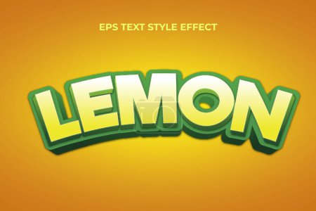 Illustration for Lemon fresh green 3D editable Text style effect - Royalty Free Image