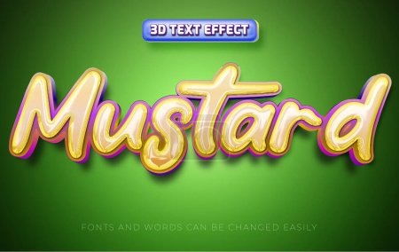 Ilustración de Mostaza estilo de efecto de texto editable 3d - Imagen libre de derechos
