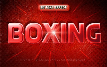 Illustration for Boxing gym red editable text effect style - Royalty Free Image