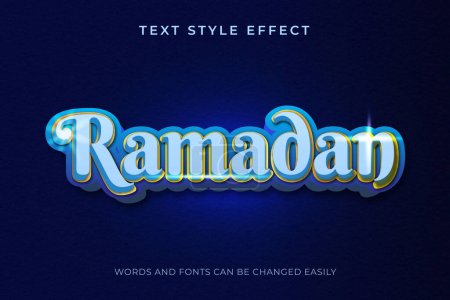 Ilustración de Ramadán Lujo azul y oro Efecto de estilo de texto editable - Imagen libre de derechos