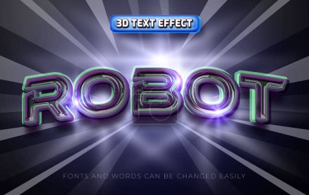 Illustration for Robot 3d editable text effect style - Royalty Free Image