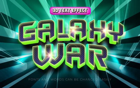 Illustration for Galaxy war 3d editable text effect style - Royalty Free Image