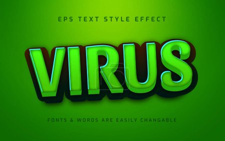Ilustración de Infección por virus efecto de estilo de texto editable 3d - Imagen libre de derechos