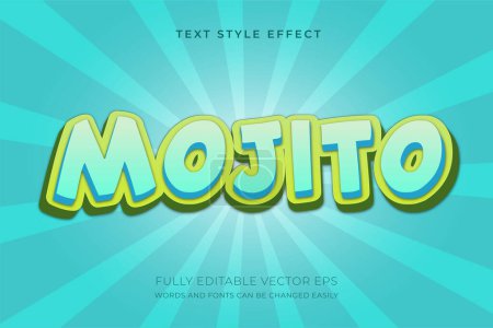 Ilustración de Mojito Jugo fresco 3D Editable Texto Estilo Efecto - Imagen libre de derechos