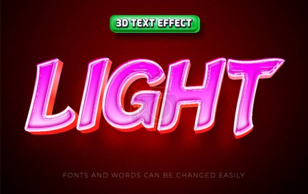 Illustration for Light neon 3d editable text effect style - Royalty Free Image