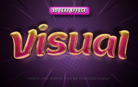 Illustration for Visual colorful 3d editable text style effect - Royalty Free Image