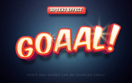Illustration for Goal 3d editable text effect style - Royalty Free Image