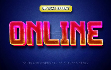 Illustration for Online 3d editable text effect style - Royalty Free Image