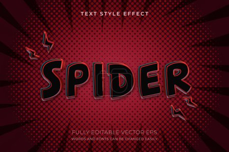 Ilustración de Efecto de texto estilo superhéroe editable Spidy - Imagen libre de derechos