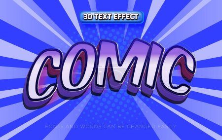 Comic violet 3d editable text effect style