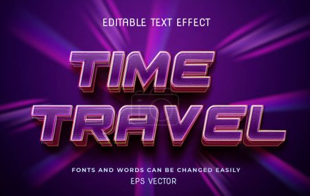 Illustration for Time travel 3d editable text effect - Royalty Free Image