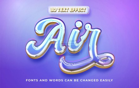 Illustration for Air 3d editable text effect style - Royalty Free Image