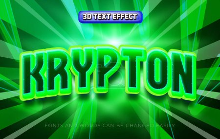 Téléchargez les illustrations : Krypton film vert 3d éditable style effet texte - en licence libre de droit
